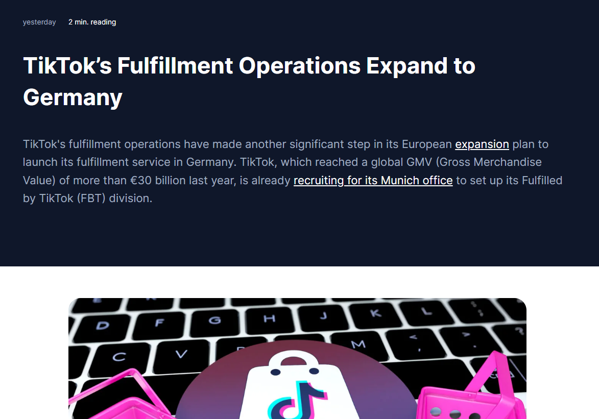 TikTok is doing logistics in Germany, is European e-commerce going to change?