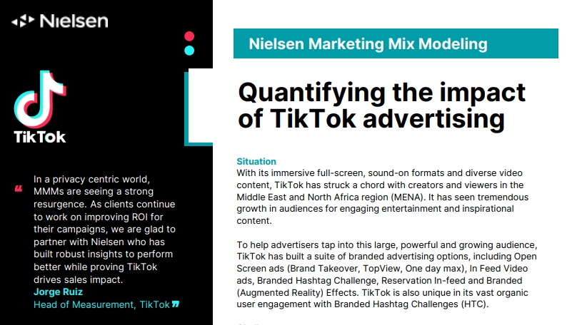 Research on Nielsen TikTok Marketing Mix Model